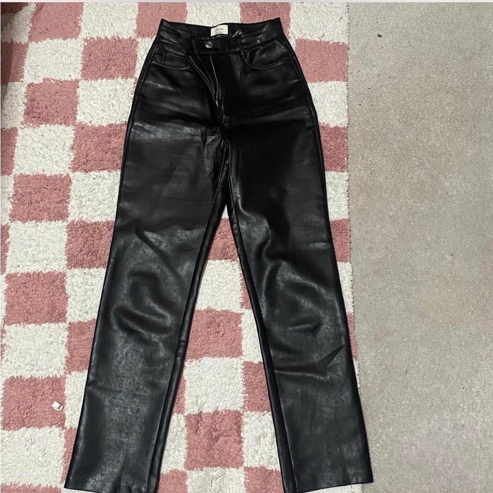 Wilfred Black Leather-Style Trousers